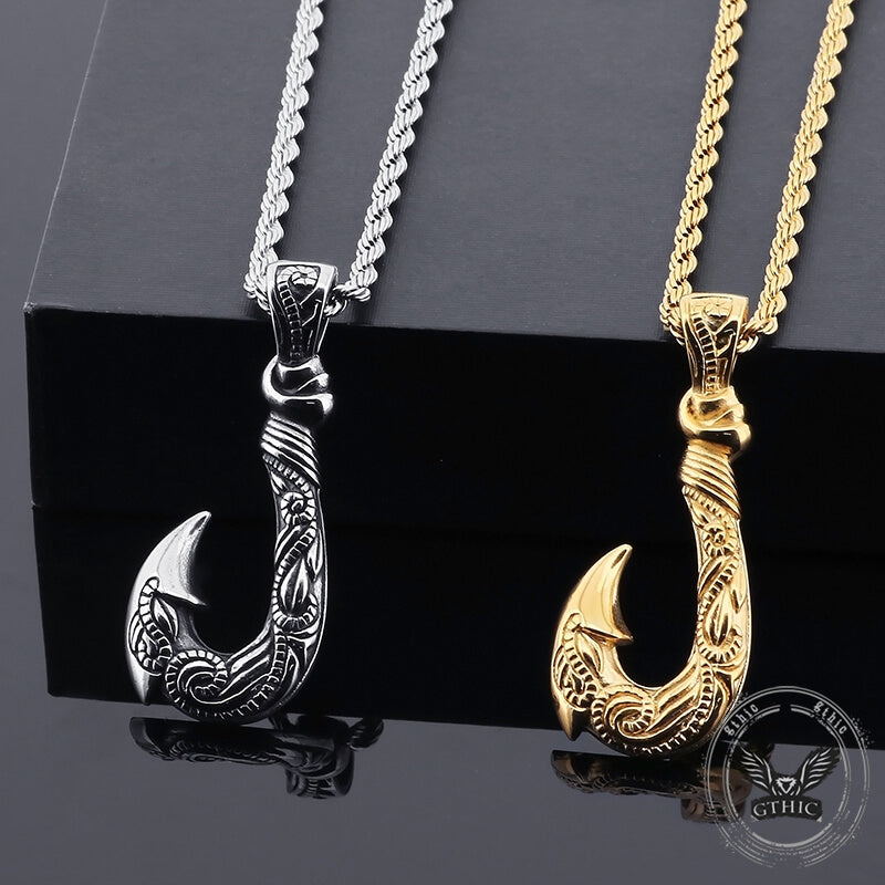 Nordic Viking Fish Hook Stainless Steel Pendant