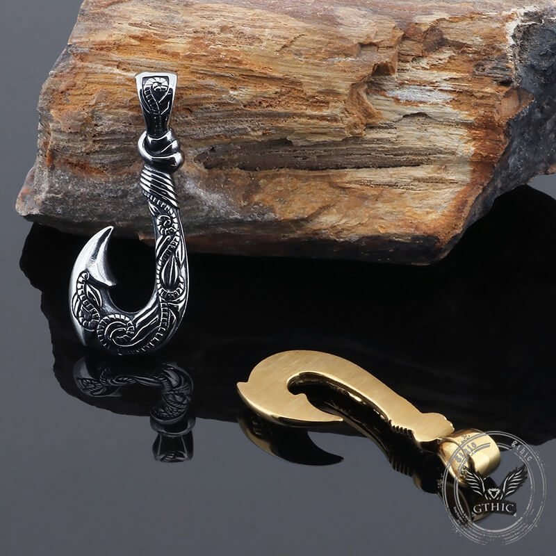 Nordic Viking Fish Hook Stainless Steel Pendant