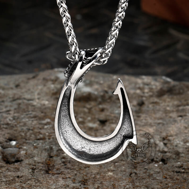 Nordic Viking Fish Hook Stainless Steel Pendant