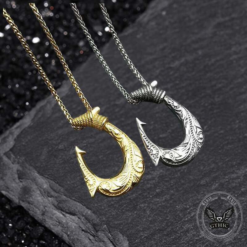 Nordic Viking Fish Hook Stainless Steel Pendant