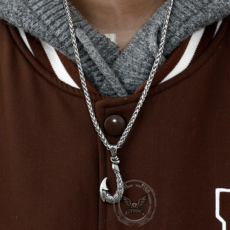 Nordic Viking Fish Hook Stainless Steel Pendant