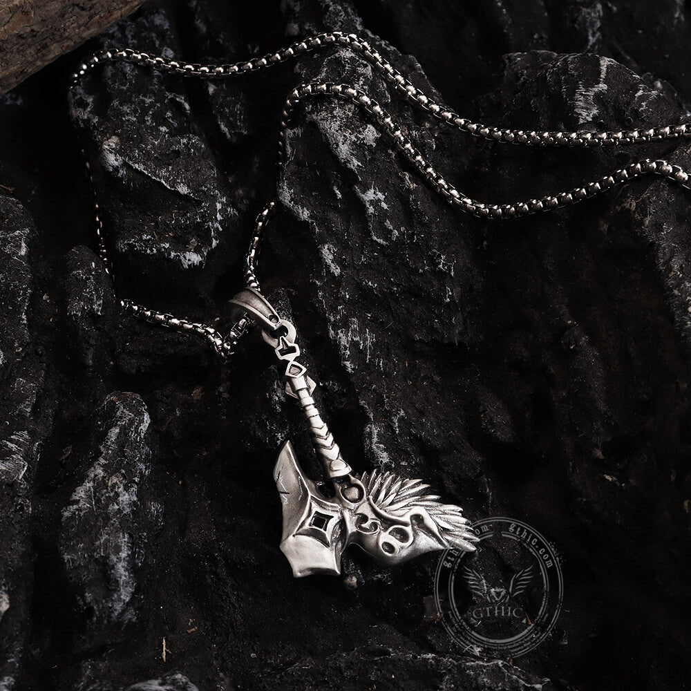 Nordic Viking Tomahawk Pure Tin Necklace