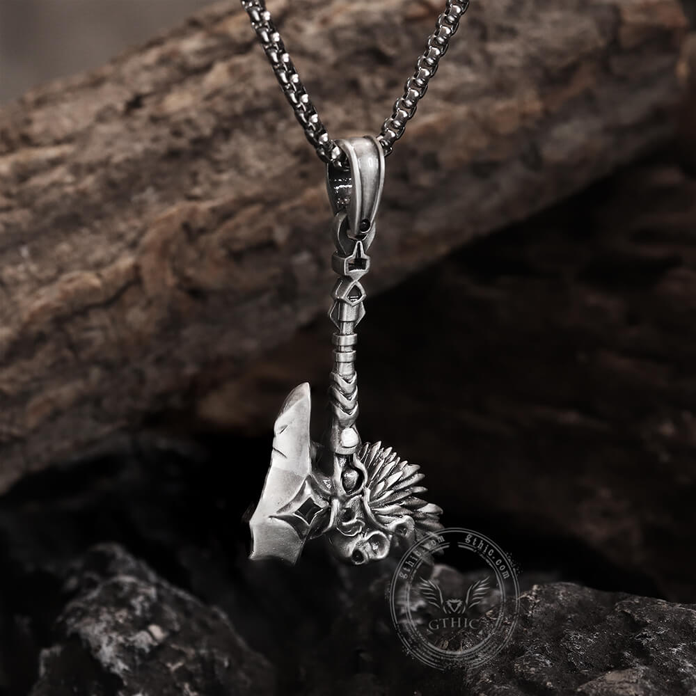 Nordic Viking Tomahawk Pure Tin Necklace