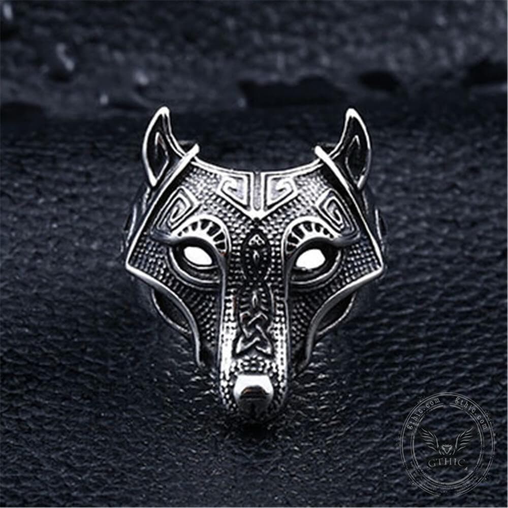 Nordic Wolf Stainless Steel Viking Ring