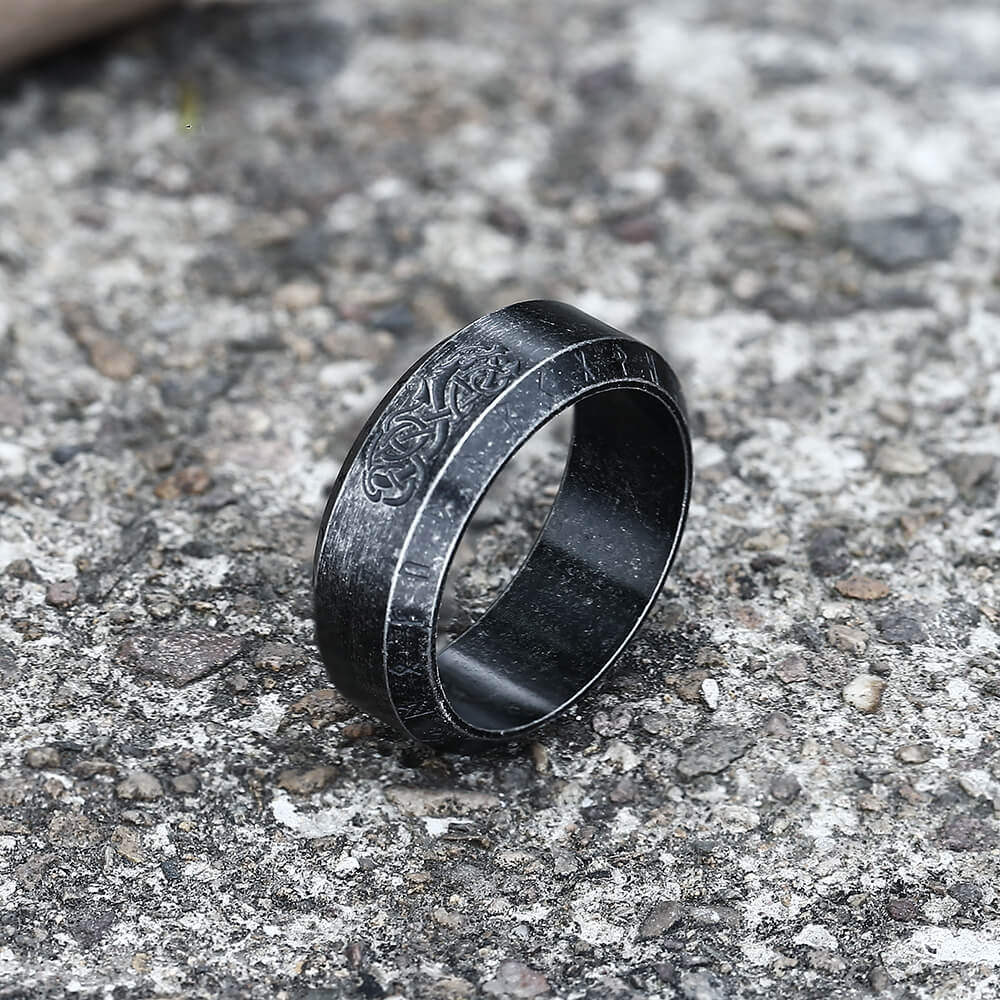 Norse Dragon Runes Stainless Steel Viking Ring