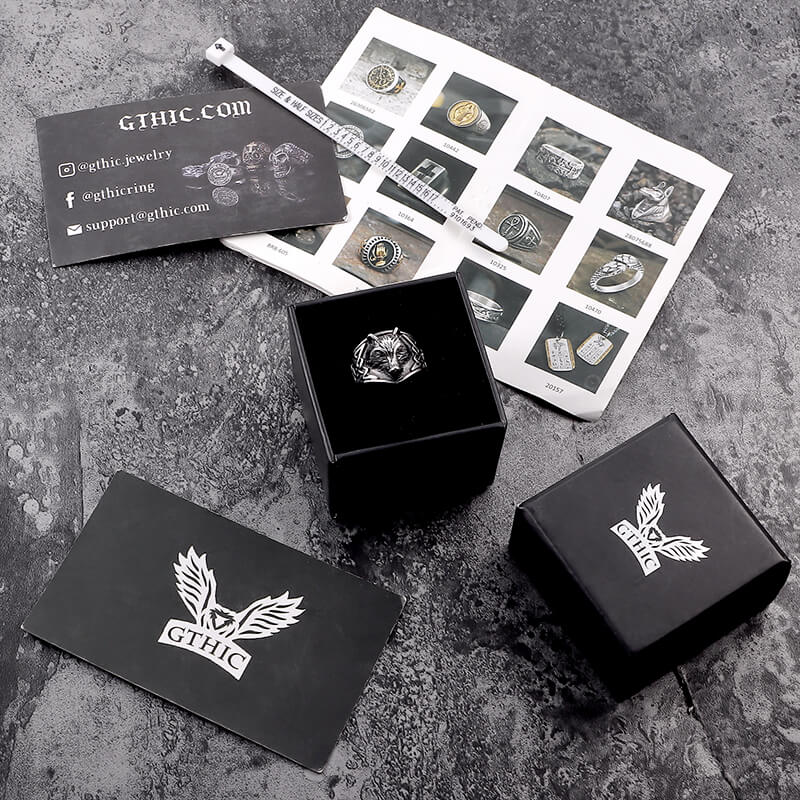 Norse Fenrir Wolf Stainless Steel Viking Ring