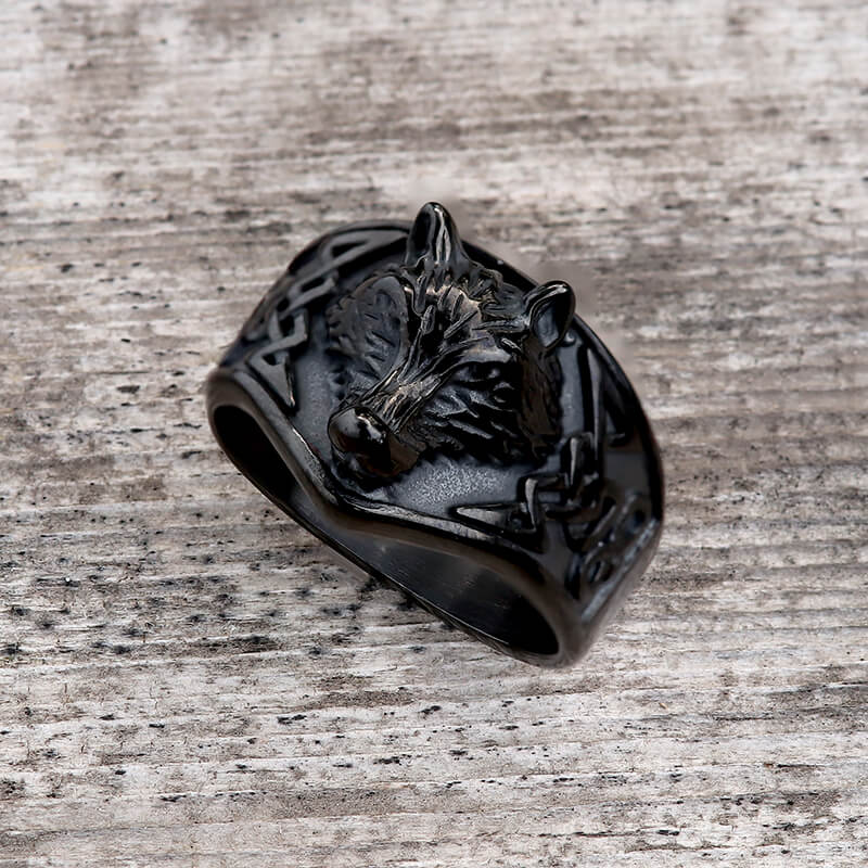Norse Fenrir Wolf Stainless Steel Viking Ring