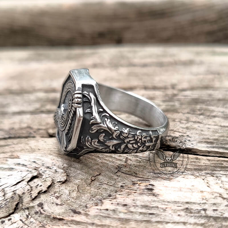 Norse Flying Eagle Stainless Steel Viking Ring