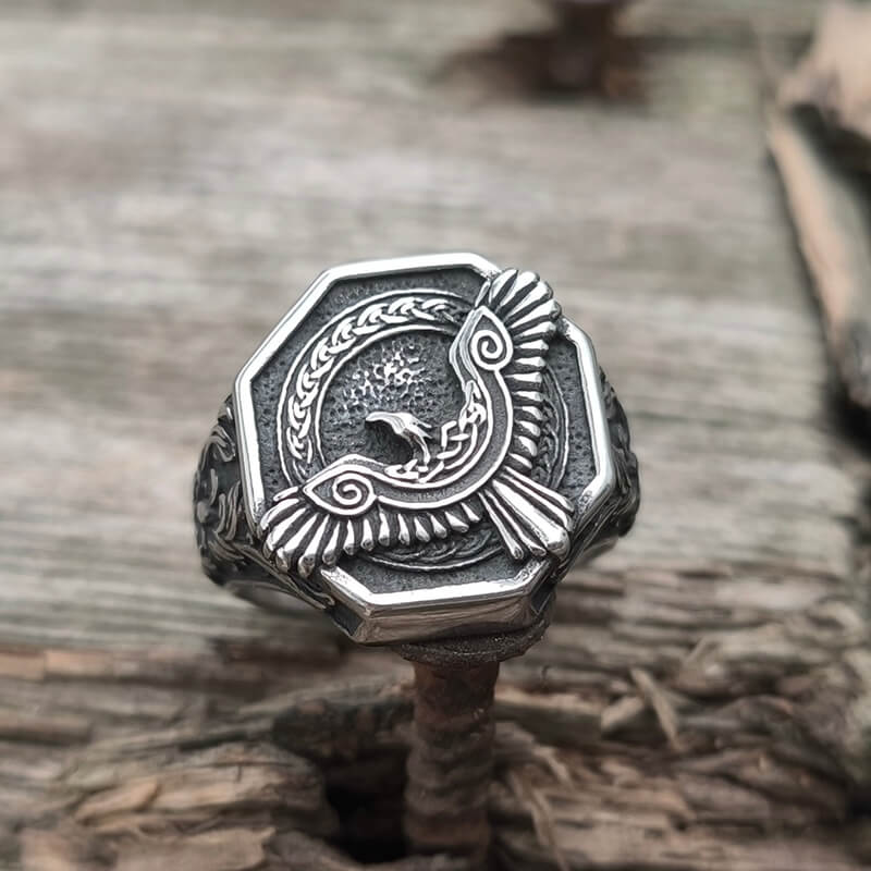 Norse Flying Eagle Stainless Steel Viking Ring