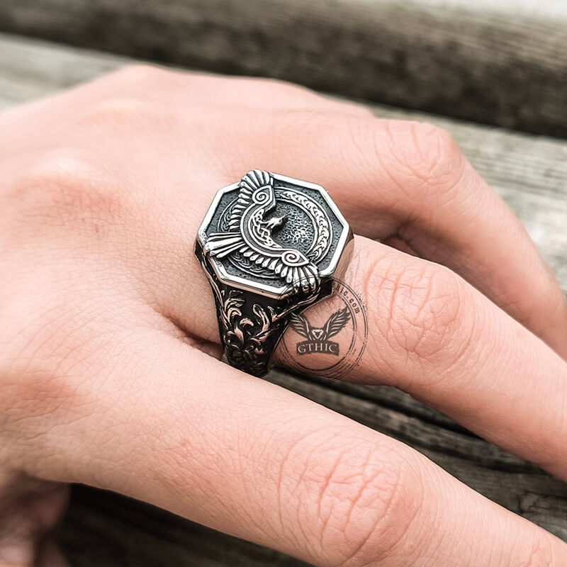 Norse Flying Eagle Stainless Steel Viking Ring