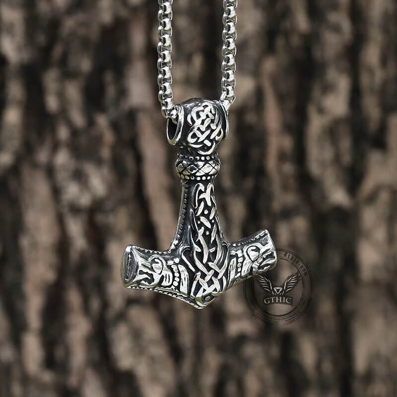 Norse Mjolnir Stainless Steel Viking Pendant