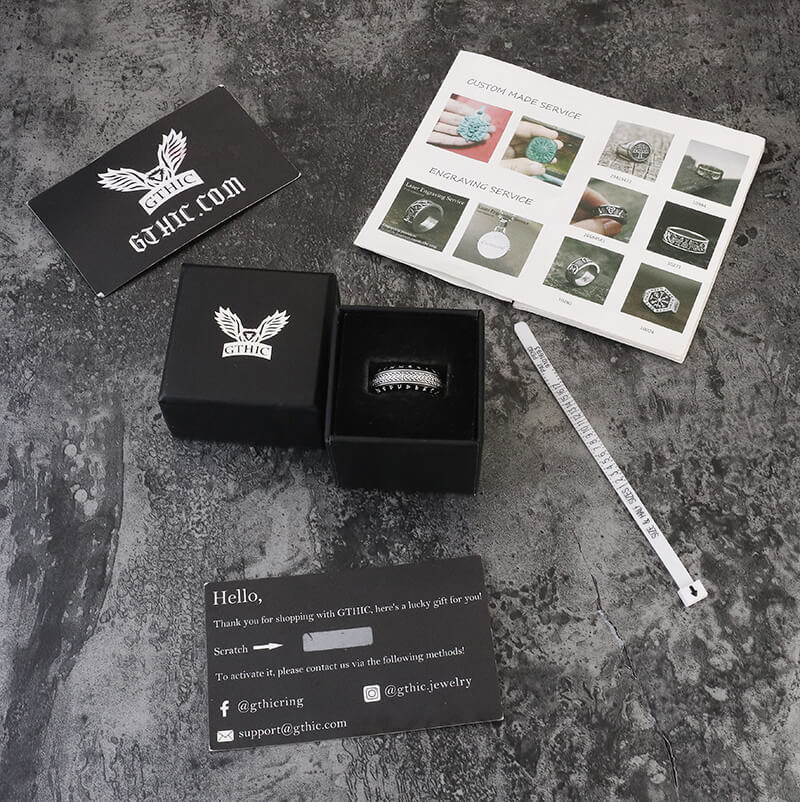 Norse Runes Celtic Knot Stainless Steel Viking Ring