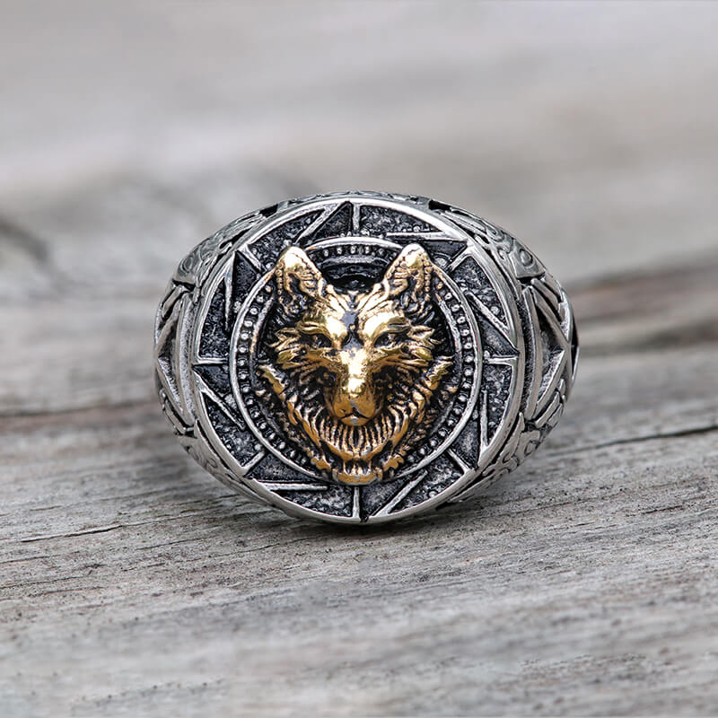 Norse Slavic Wolf Stainless Steel Viking Ring