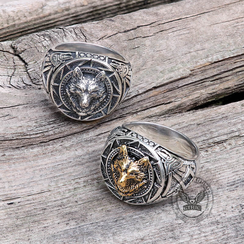 Norse Slavic Wolf Stainless Steel Viking Ring