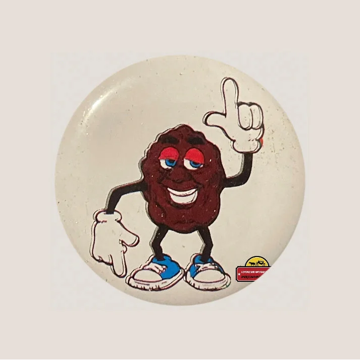Nostalgic Pointing California Raisin Tin Pin Collectible