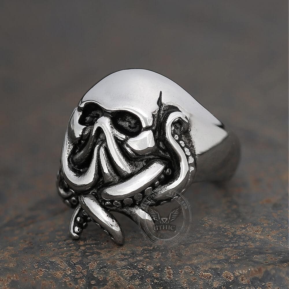 Octopus Seaman Stainless Steel Skull Ring