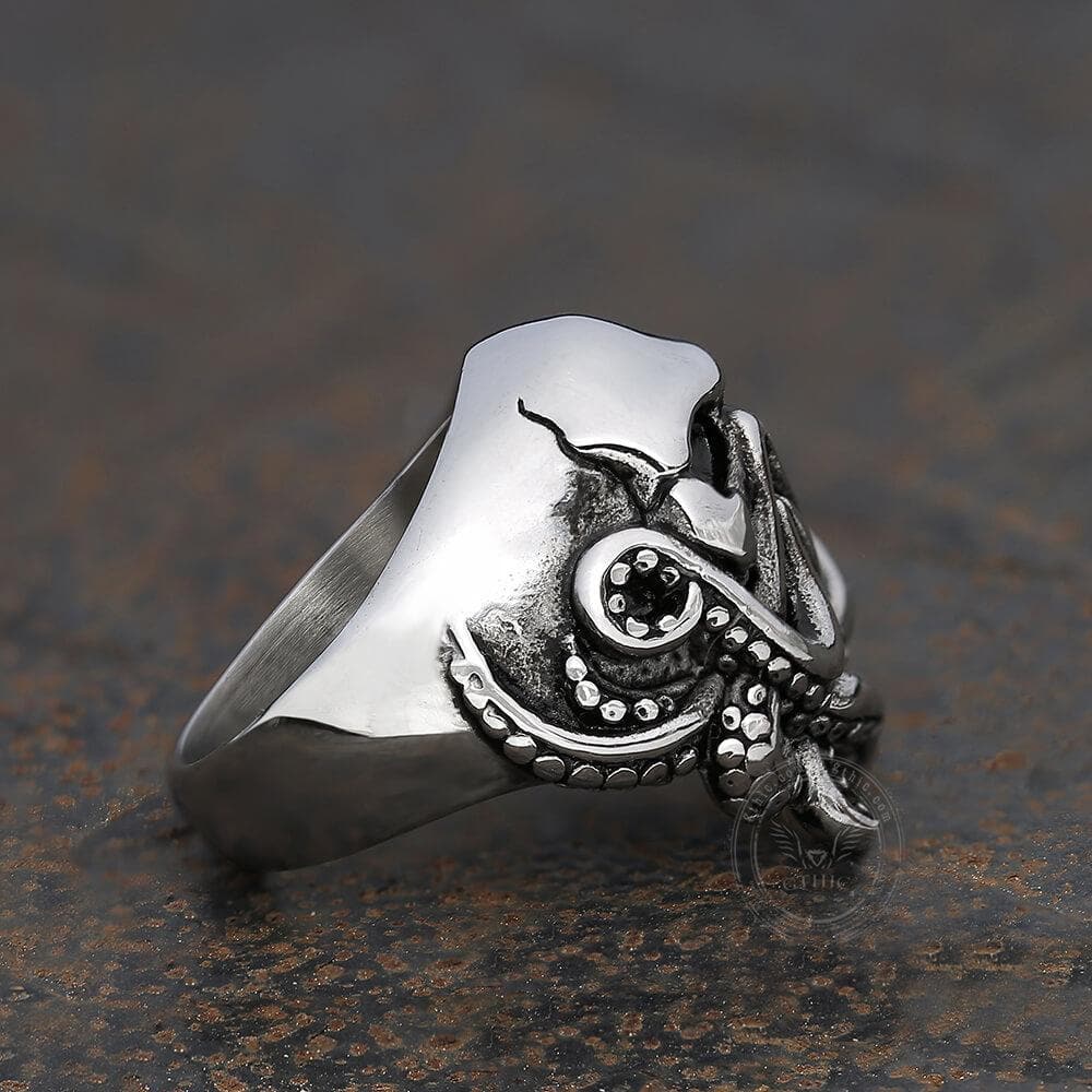 Octopus Seaman Stainless Steel Skull Ring