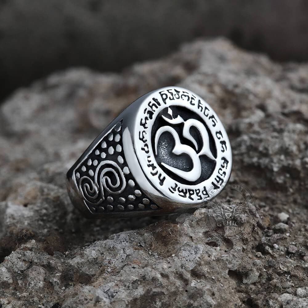 Om Aum Yoga Stainless Steel Ring