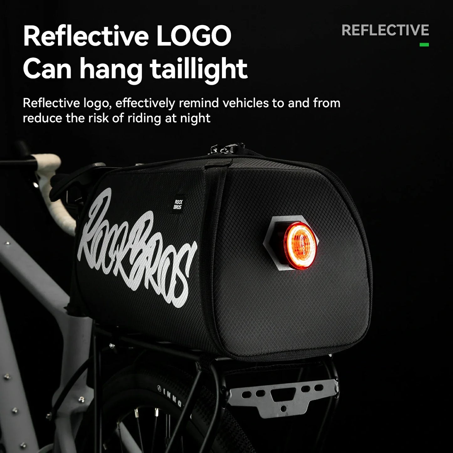 One-Piece Foldable 11L-15L Bike Rear Rack Bag