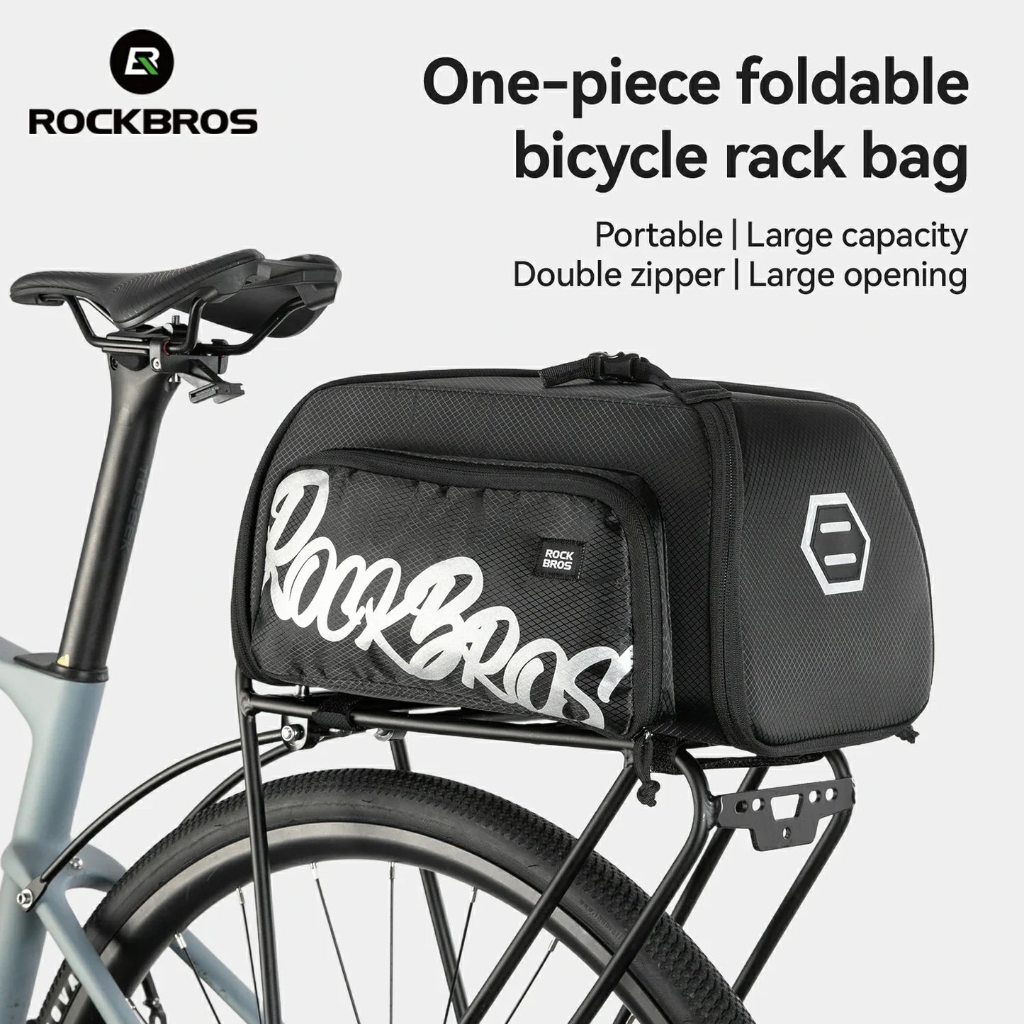 One-Piece Foldable 11L-15L Bike Rear Rack Bag