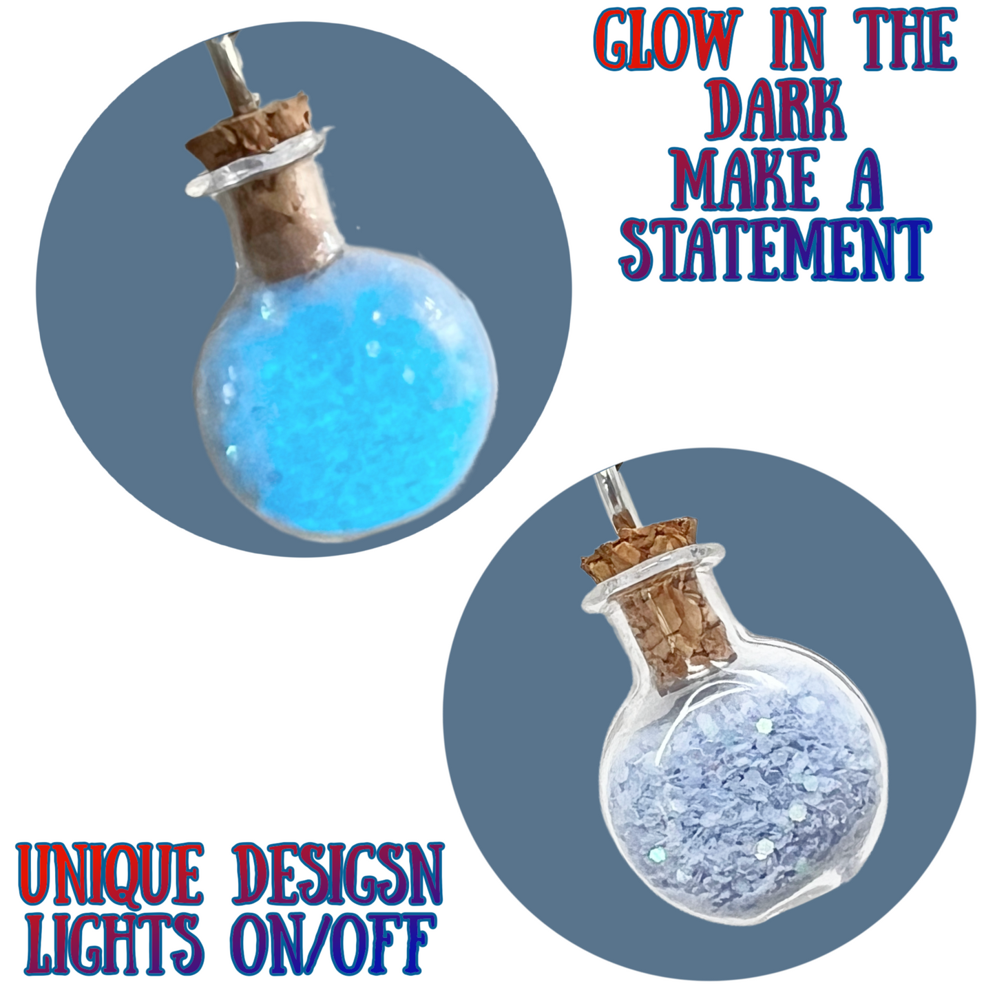 Magical pixie dust glow in the dark necklace