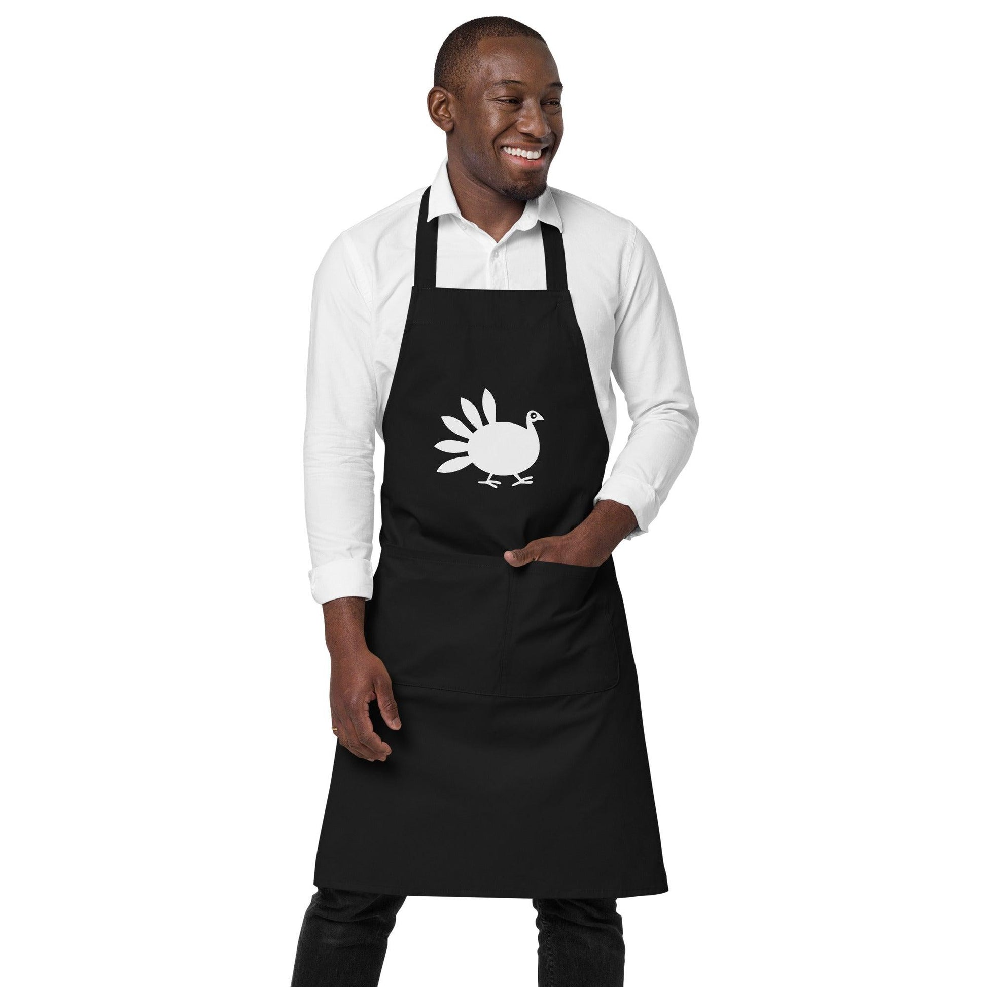 Turkey Organic Cotton Apron / Thanksgiving Christmas Holidays Smock - Lizard Vigilante