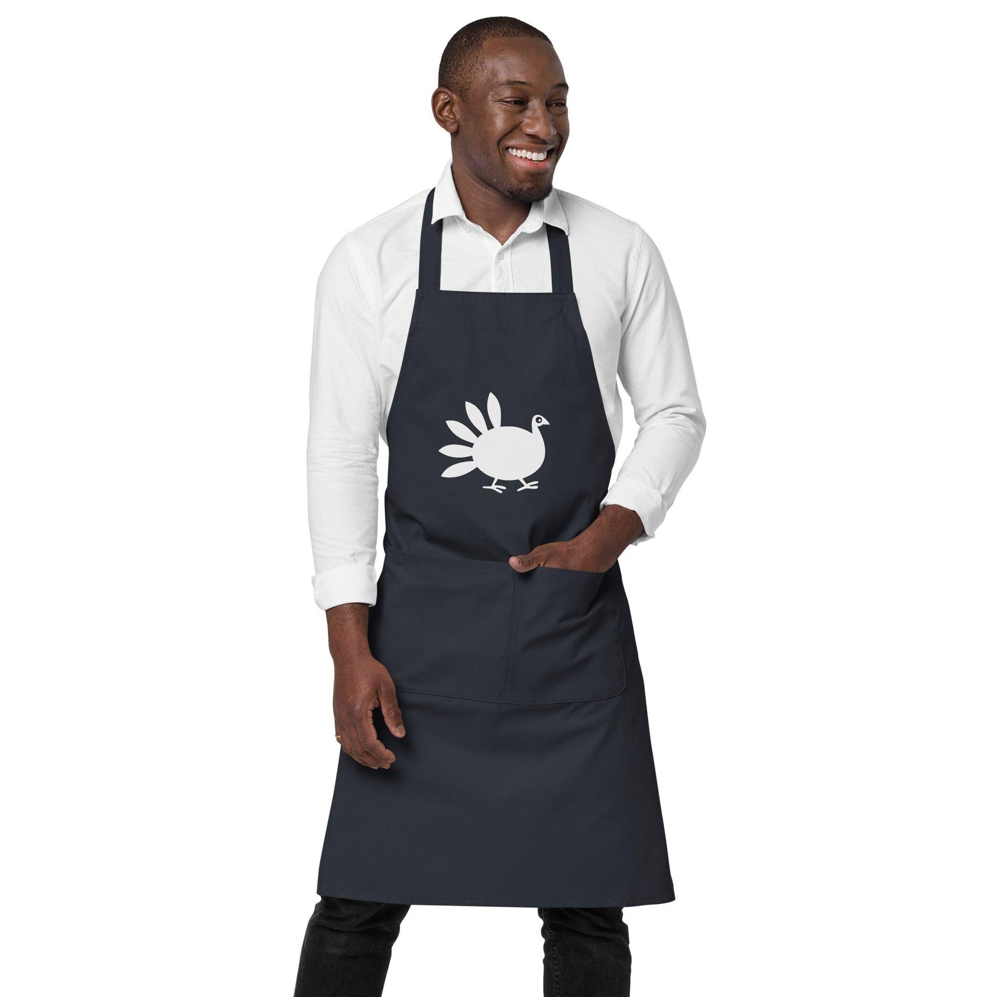 Turkey Organic Cotton Apron / Thanksgiving Christmas Holidays Smock - Lizard Vigilante