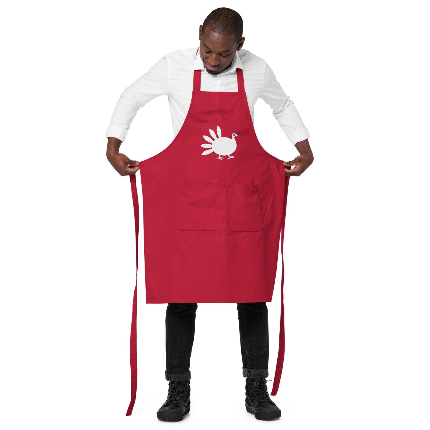 Turkey Organic Cotton Apron / Thanksgiving Christmas Holidays Smock - Lizard Vigilante