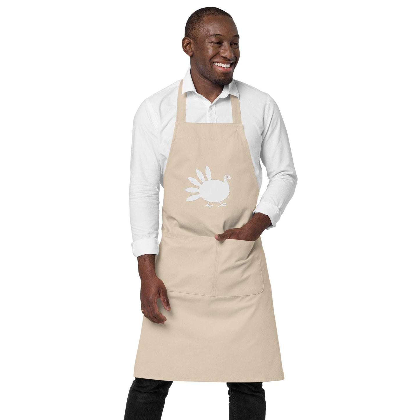 Turkey Organic Cotton Apron / Thanksgiving Christmas Holidays Smock - Lizard Vigilante