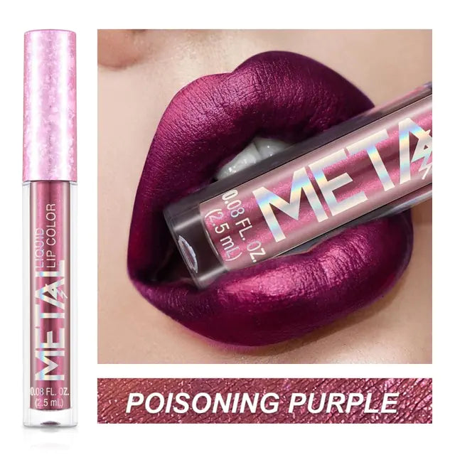 Pearlescent Metallic Color Liquid Lipstick Lip Gloss