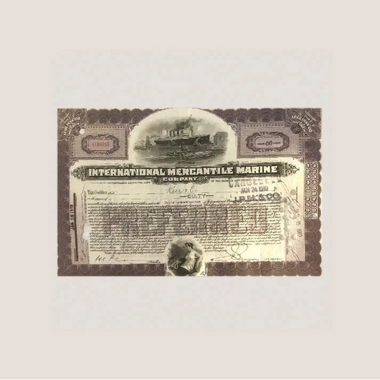 Own a Piece of Titanic History Rare 1910s - 1920s Stock Certificate