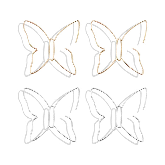 Gold Butterfly Hoop Earrings for Women Purple Butterfly Dangle Earrings Pink Crystal Butterfly Earrings Gold Butterfly Stud Earrings Jewelry for Women