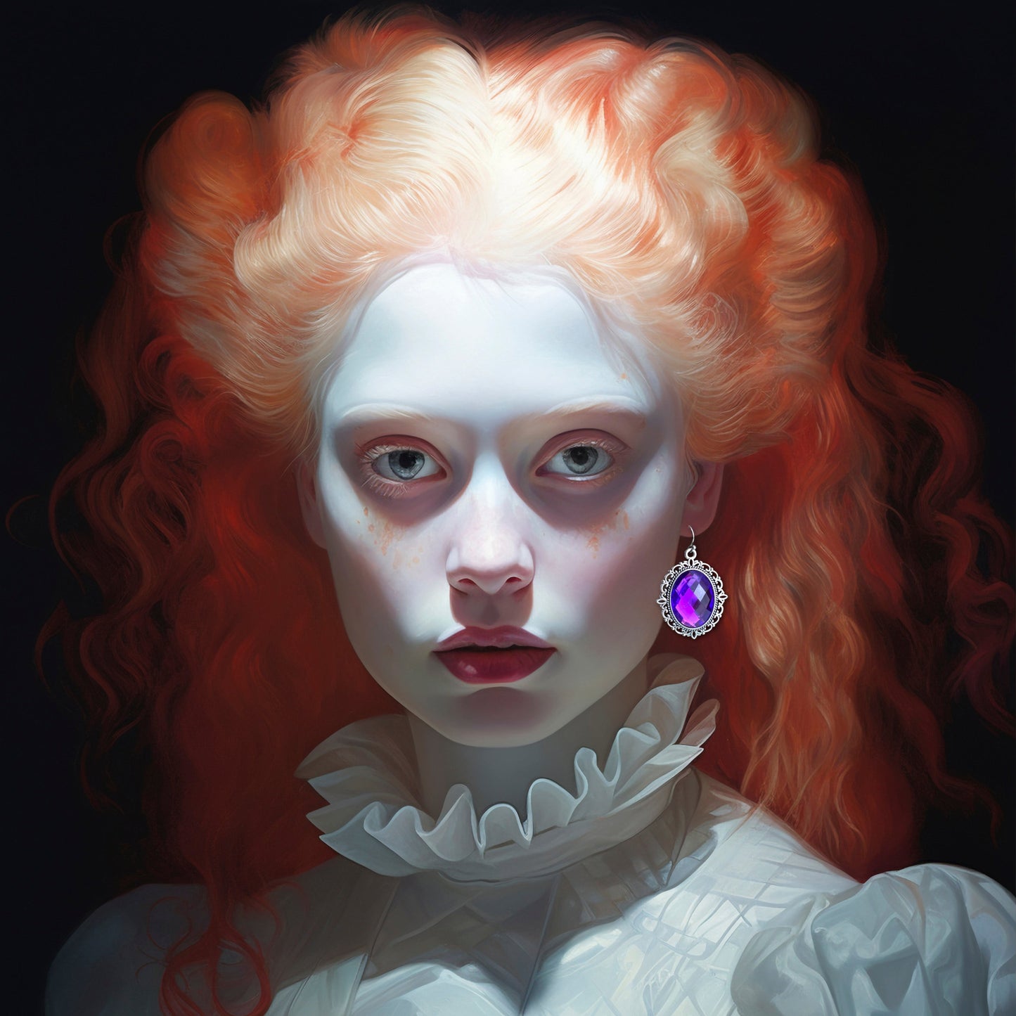 Victorian gothic renaissance inspired red or purple cameo earrings