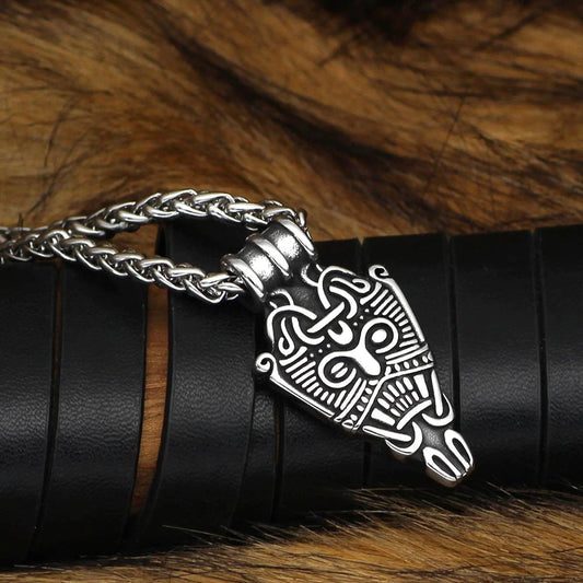 Vikings Odin's Face Stainless Steel Pendant Necklace
