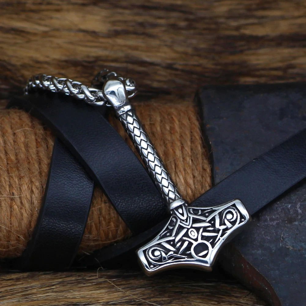 Vikings Thor's Hammer Stainless Steel Necklace
