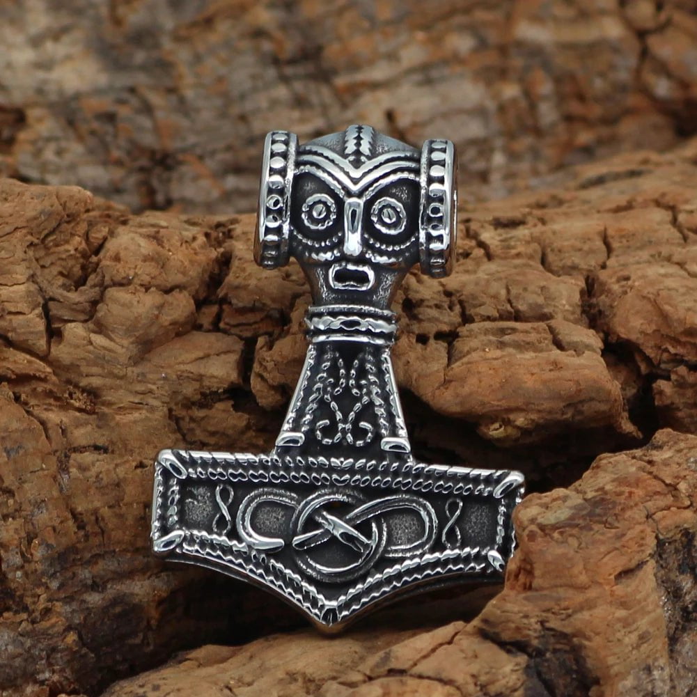 Vikings Mjolnir and Celtic Knot Stainless Steel Necklace