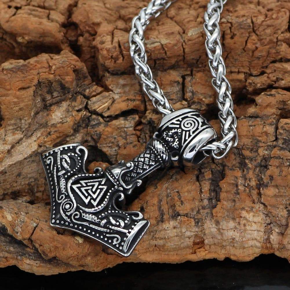 Viking Nordic Symbols Solid Stainless Steel Necklace