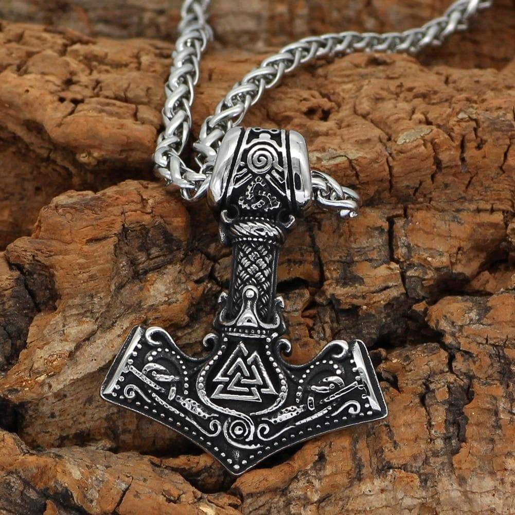 Viking Nordic Symbols Solid Stainless Steel Necklace