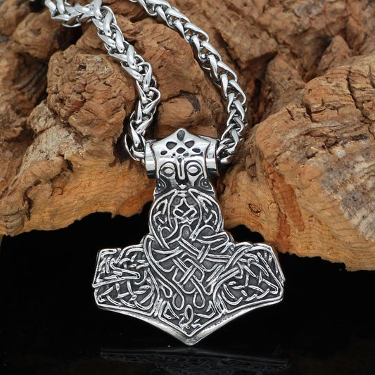 Vikings Thor Hammer Stainless Steel Necklace