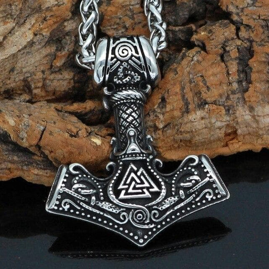 Viking Nordic Symbols Solid Stainless Steel Necklace