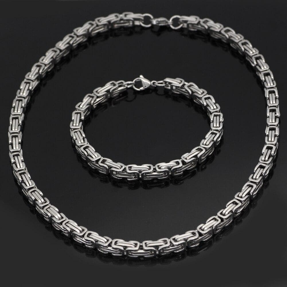 Viking Stainless Steel King Chain + Bracelet