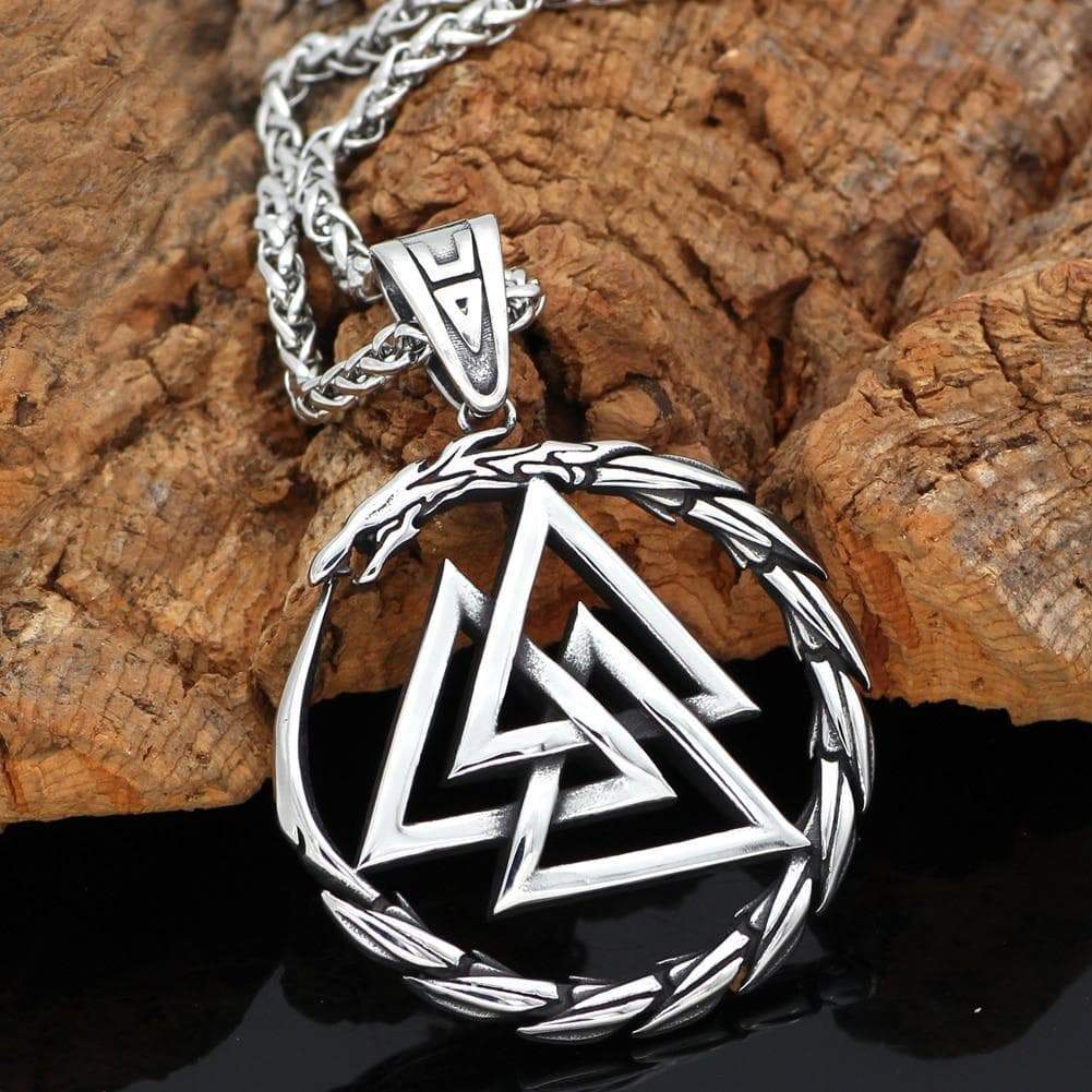 Vikings Jörmungandr Valknut Stainless Steel Necklace