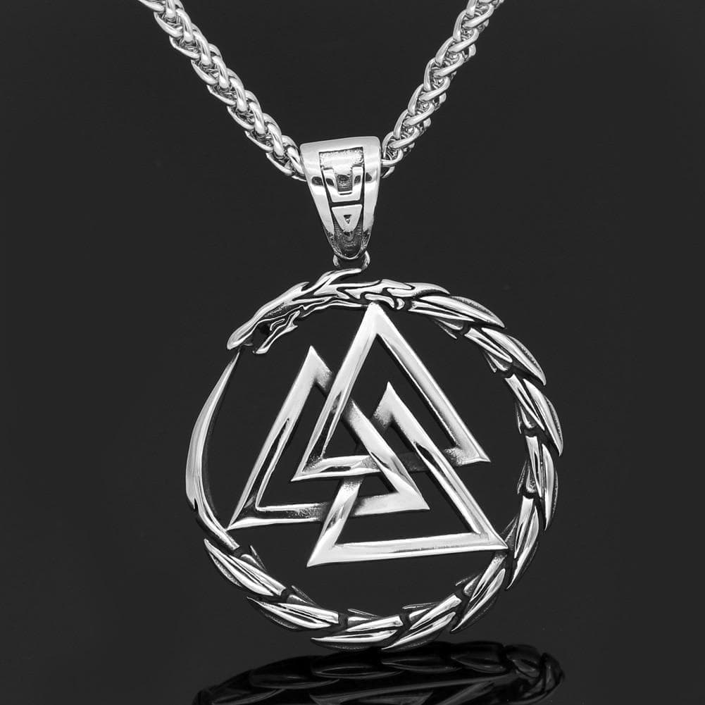 Vikings Jörmungandr Valknut Stainless Steel Necklace