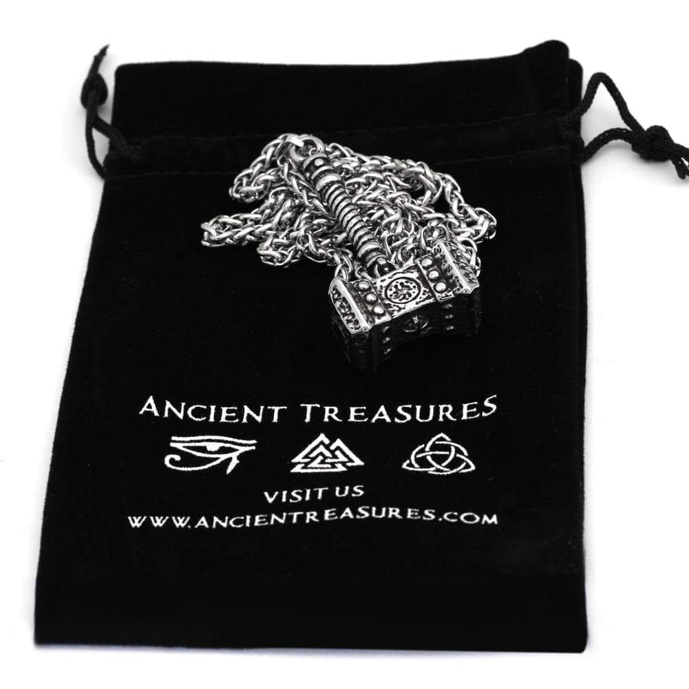 Vikings Thor's Hammer Stainless Steel Pendant Necklace