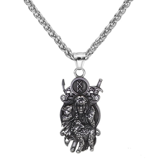 Vikings Freya and Inguz Rune Stainless Steel Necklace