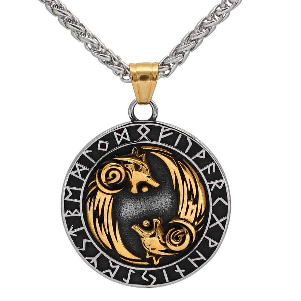 Vikings Geri and Freki Pendant & Necklace
