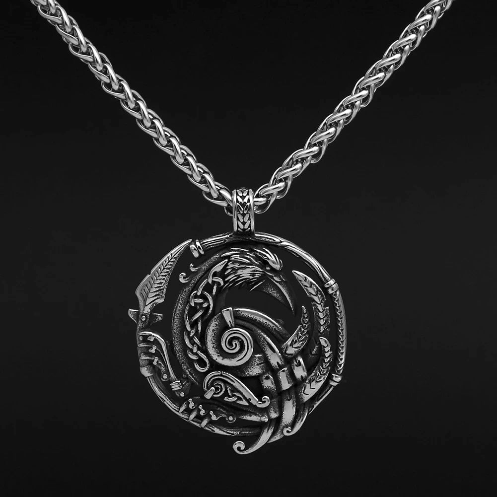 Vikings Odin's Raven Stainless Steel Necklace