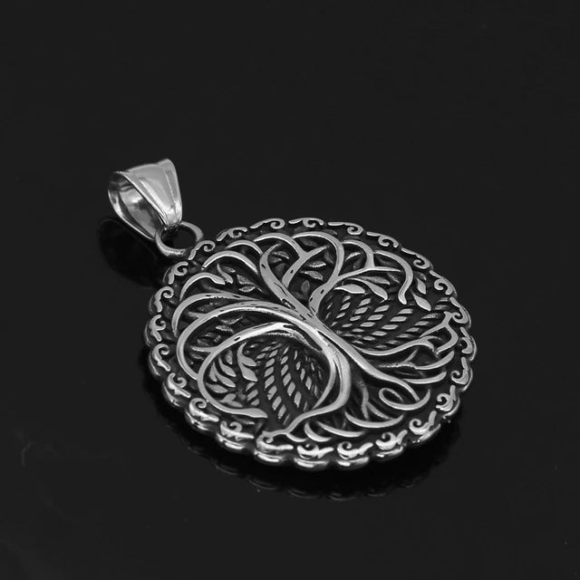 Vikings Tree of Life Stainless Steel Pendant Necklace