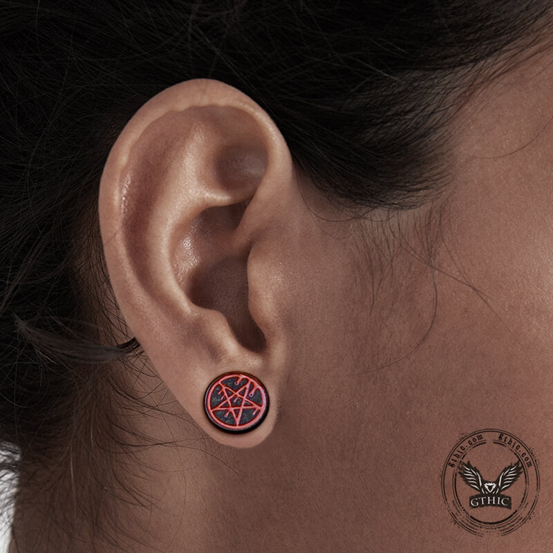 Pentagram Black Ebony Ear Gauge