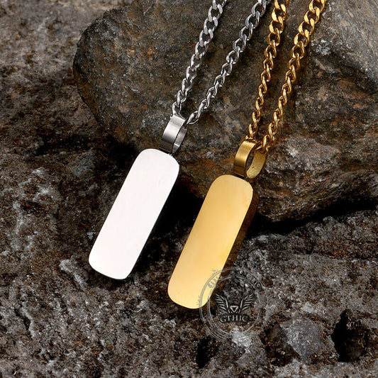 Personalized Simple Stainless Steel Bar Necklace